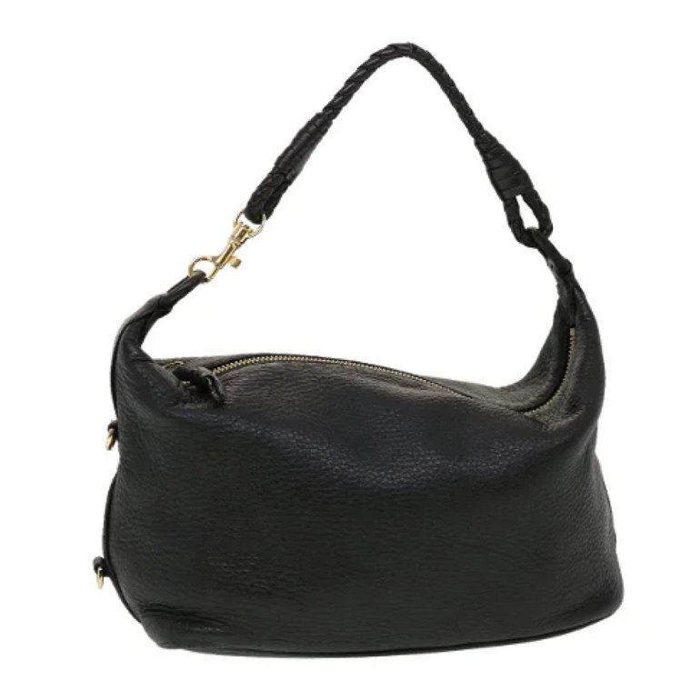 Używana czarna skórzana torba na ramię Bottega Veneta Vintage