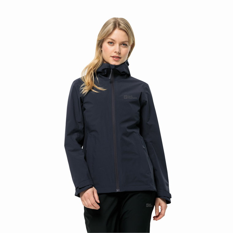 Damska kurtka przeciwdeszczowa Jack Wolfskin ROBURY 2L JKT W night blue - XS