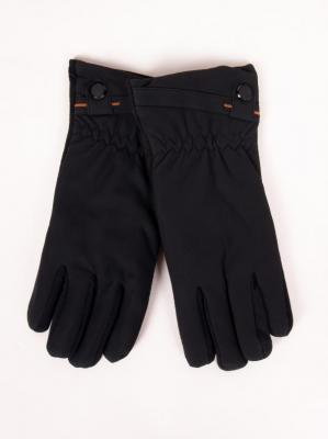 Rękawiczki męskie materiałowo-zamszowe czarne dotyk 27