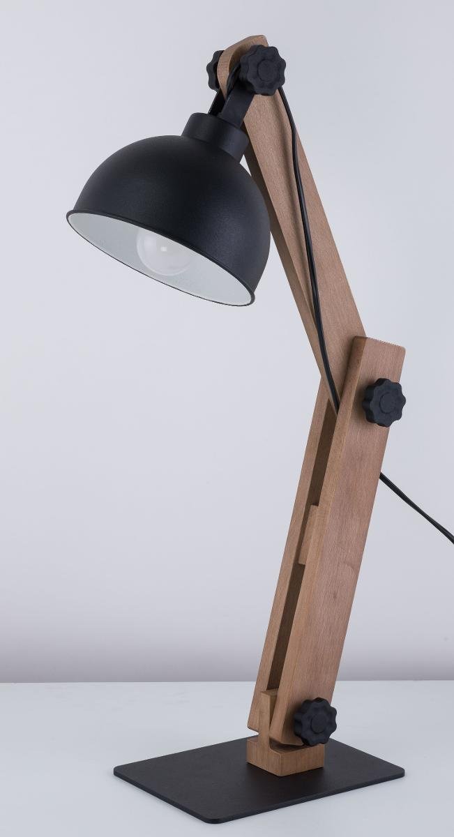 Lampa biurkowa TK LIGHTING Oslo, czarno-brązowa