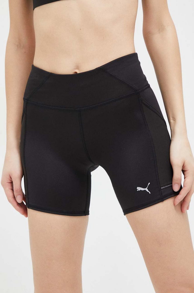 Puma szorty do biegania Favorite kolor różowy gładkie high waist 523177