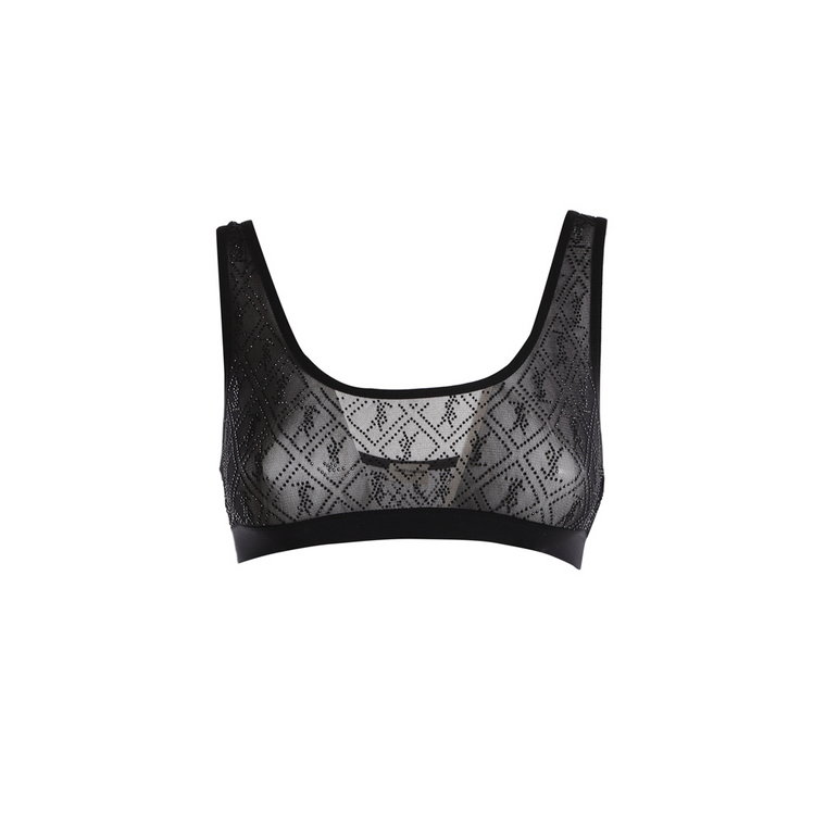 Monogram Rhinestone Bralette Saint Laurent