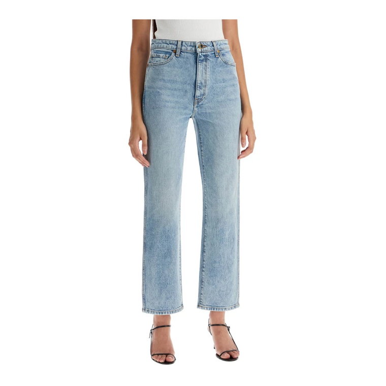 Vintage Cropped Straight Leg Jeans Khaite