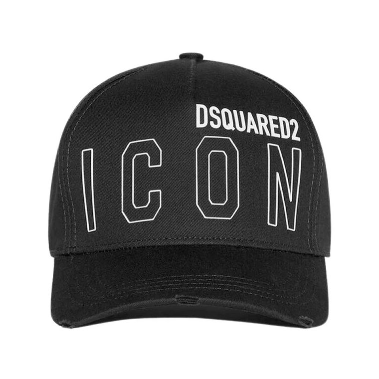 Ikoniczna Bawełniana Czapka - Czarna Dsquared2