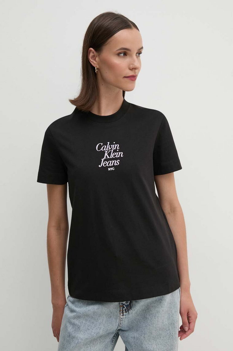 Calvin Klein Jeans t-shirt bawełniany damski kolor czarny J20J224890