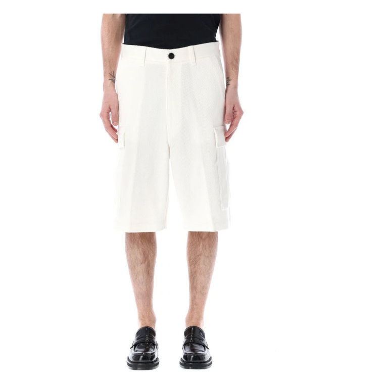 Stylowe Spodenki Cargo Natural White/168 Ss23 Ami Paris