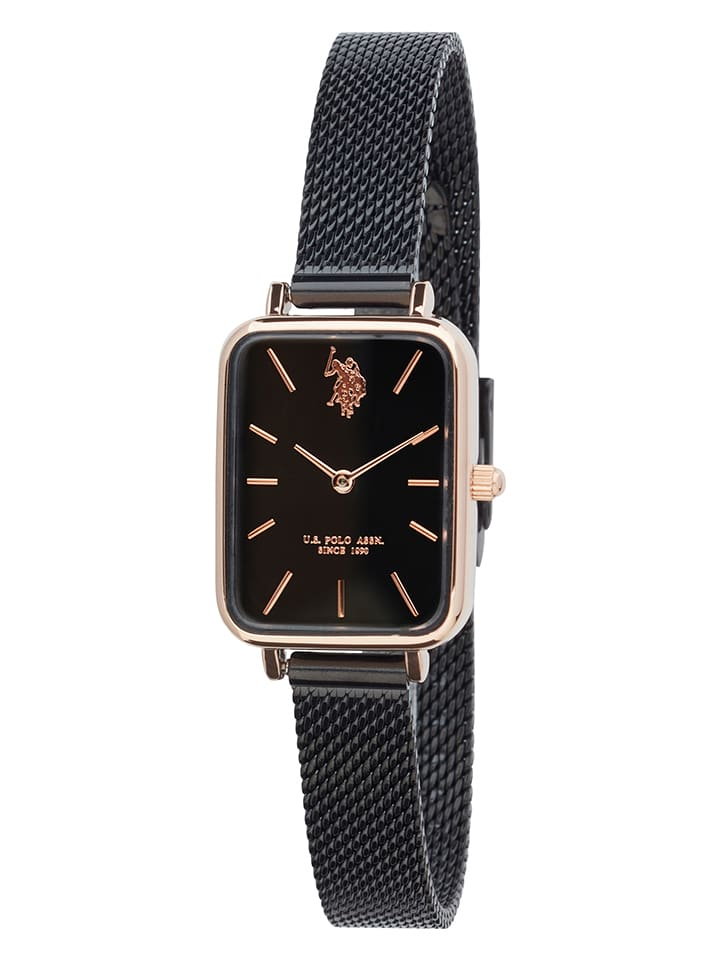 U.S. Polo Assn. Zegarek kwarcowy w kolorze różowozłoto-czarnym