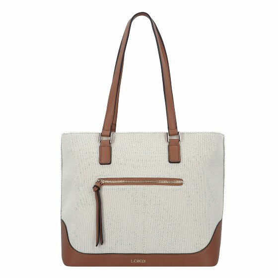 L.Credi Marisa Shopper Bag 35 cm cognac-offwhite