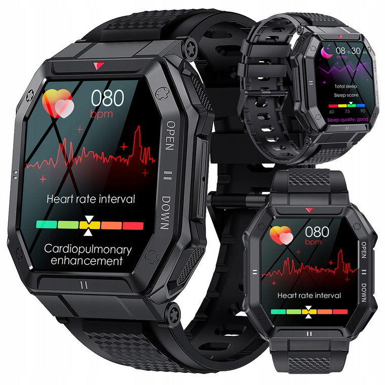 Smartwatch Zegarek Męski Militarny Rozmowy Wielofunkcyjny Pomiary Menu Pl
