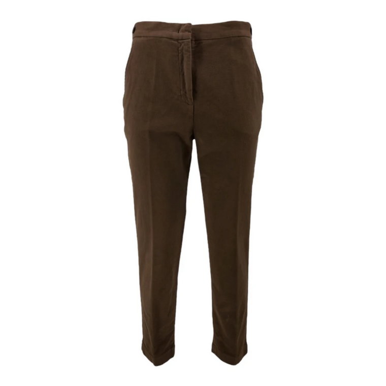 Spodnie Slim-Fit w Brązowym Kolorze Aspesi