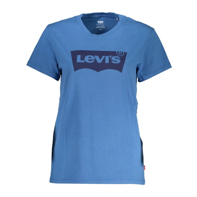 Niebieskie Bawełniane Topy i T-Shirt z Nadrukiem Levi's