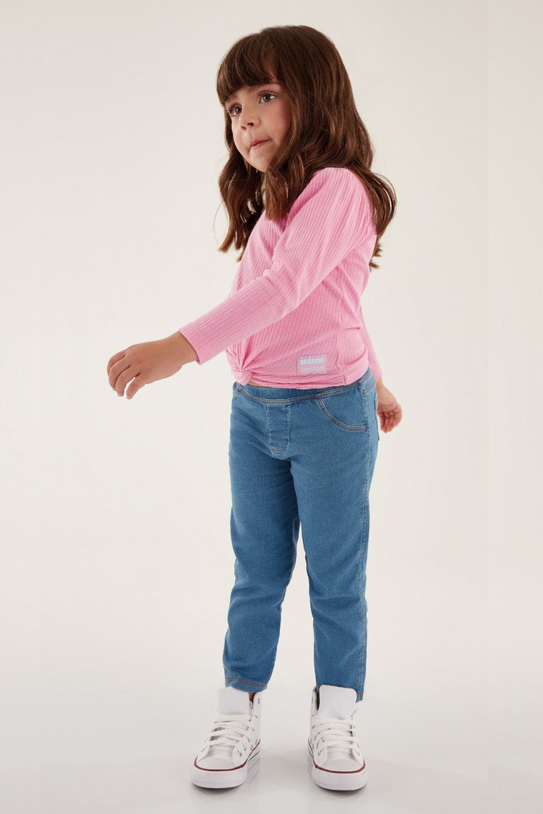 Różowa bluzka dla dziewczynki z długim rękawem