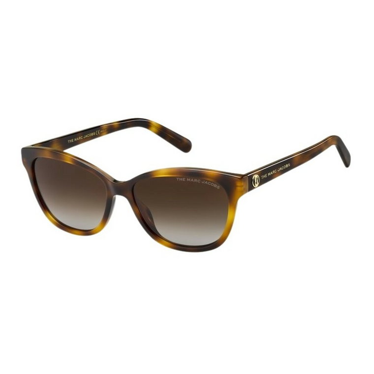 Modne okulary przeciwsłoneczne z ramką Hvna Gold i soczewkami Brown SF PZ Marc Jacobs