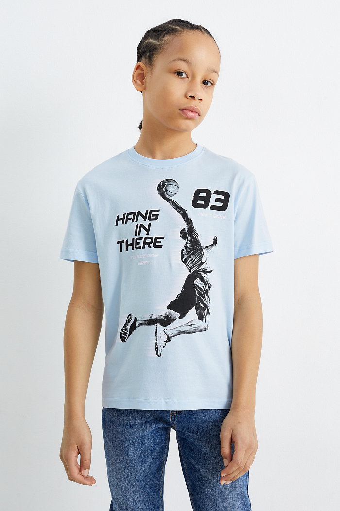 C&A Koszykówka-koszulka z krótkim rękawem, Niebieski, Rozmiar: 158
