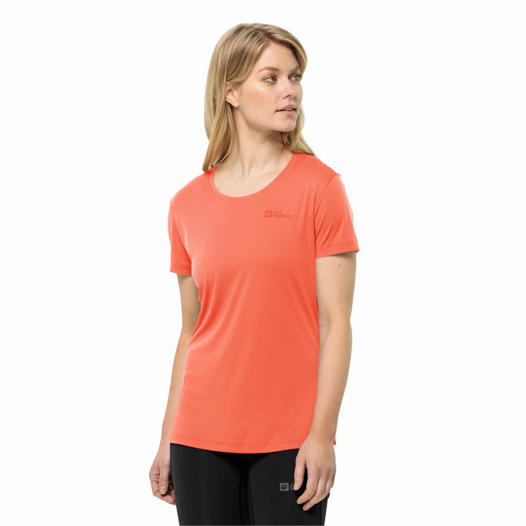 T-shirt damski Jack Wolfskin TECH T W digital orange - L