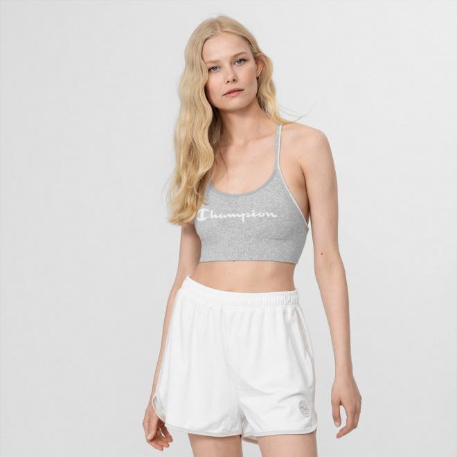 Biustonosz sportowy CHAMPION CROP TOP SEAMLESS FASHION - szary