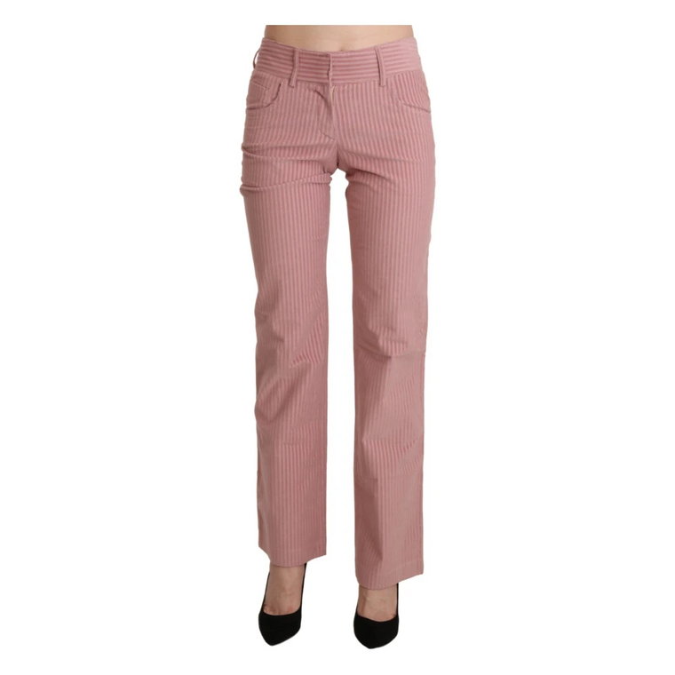 Różowe proste spodnie z bawełny Ermanno Scervino