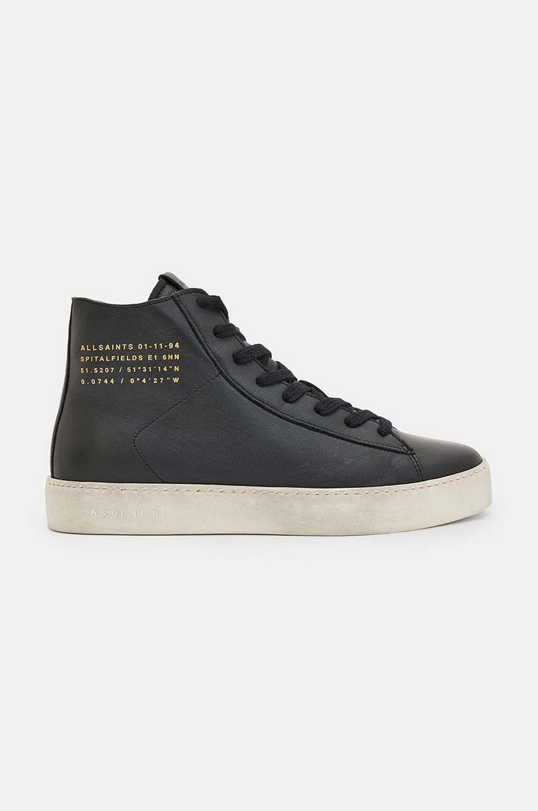 AllSaints trampki skórzane Tana High Top kolor czarny W110FB