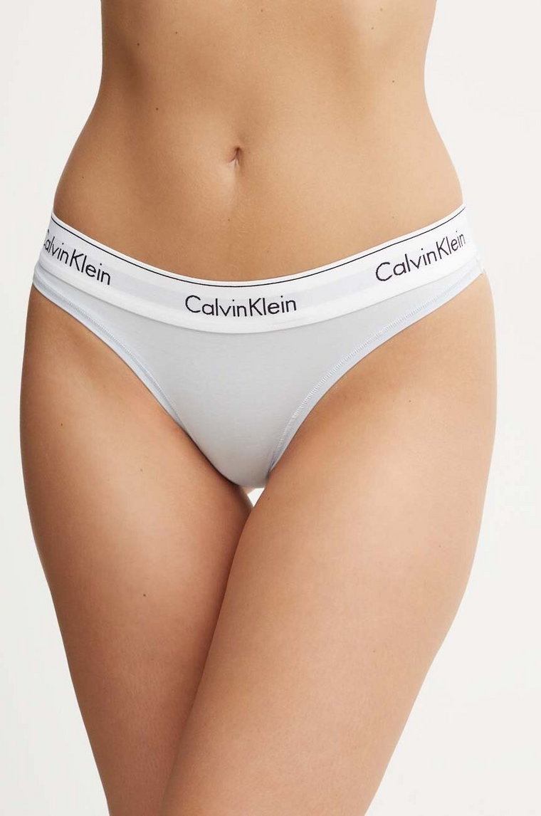 Calvin Klein Underwear stringi kolor niebieski 0000F3786E