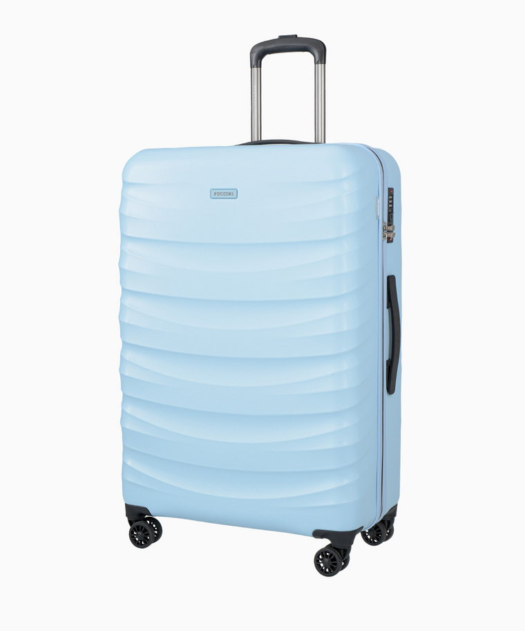 PUCCINI Duża walizka z poliwęglanu niebieska