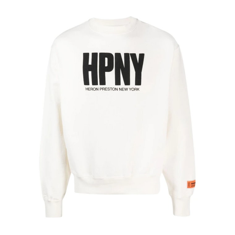 Czarny Sweterek z Flockowanym Logo Heron Preston