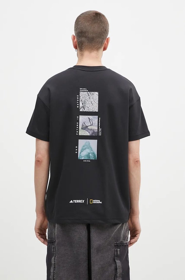 adidas t-shirt Nattional Geographic Unitefit GFX męski kolor czarny z nadrukiem IX6565