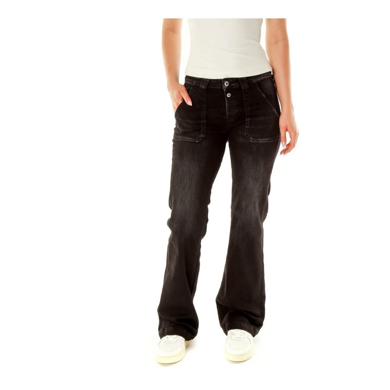 Flared Fit Mid Waist Jeans Le Temps Des Cerises