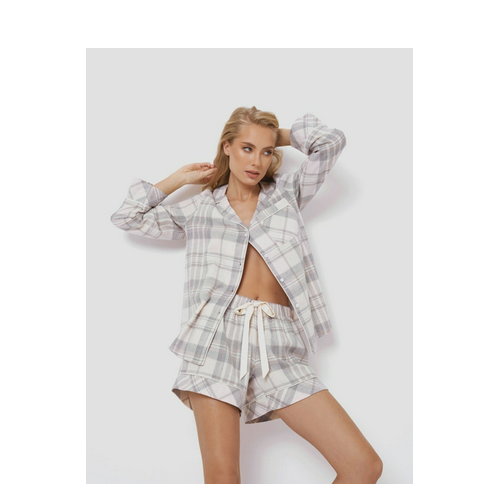 Piżama (bluza + spodenki) Aruelle Avery pajama short L Szara (5905616142180). Piżamy damskie