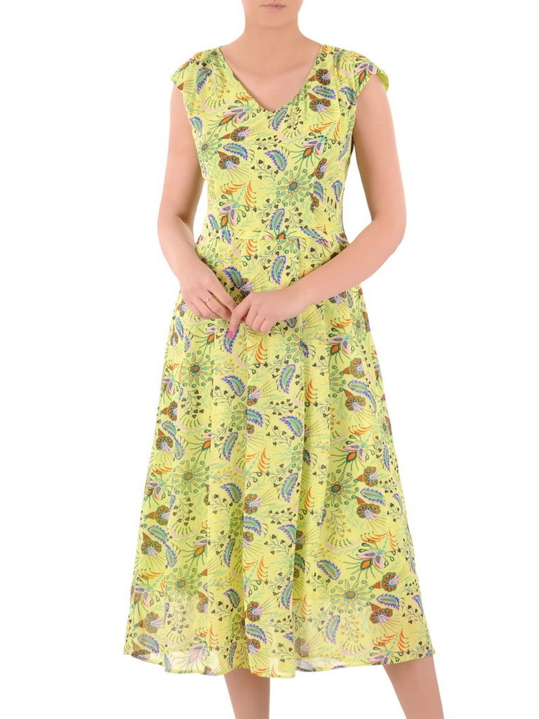 Sukienka z szyfonu, zwiewna kreacja w oryginalnym wzorze 36250
