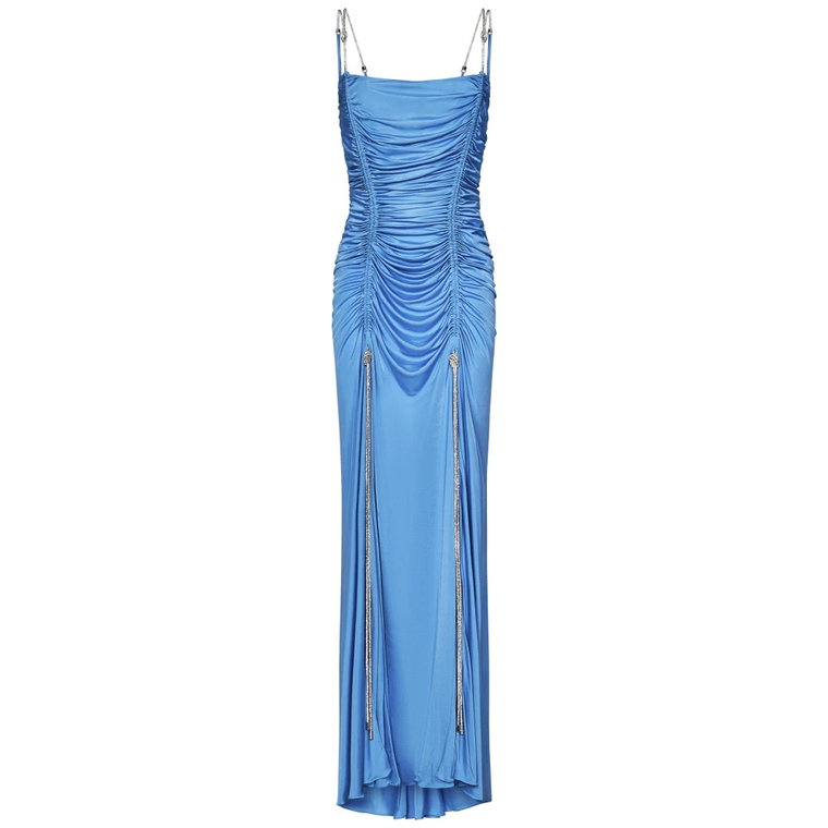 Niebieska Sukienka z Rhinestone Jewel Włochy Zuhair Murad