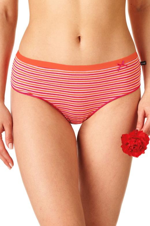 Figi damskie bawełniane (2 pack) o klasycznym kroju midi bikini w paseczki LPC 332 Key