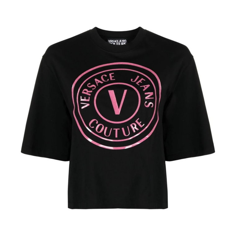 Czarne T-shirty i Pola dla kobiet Versace Jeans Couture