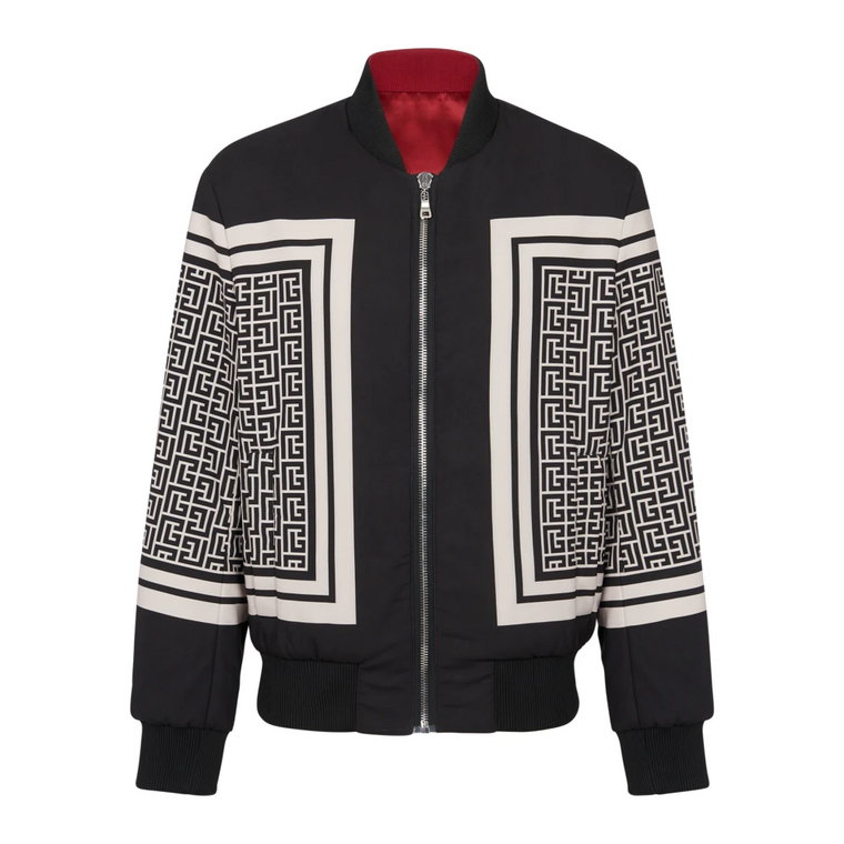 Odwracalna kurtka bomber z monogramem i szalikiem Balmain