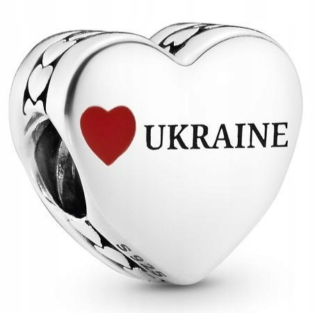 Charms Kocham Ukrainę Ukraina serce s925