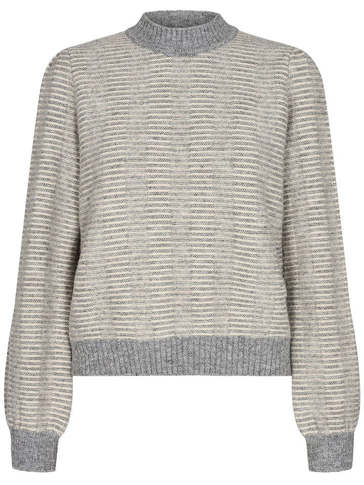 NÜMPH Sweter "Zita" w kolorze szaro-kremowym