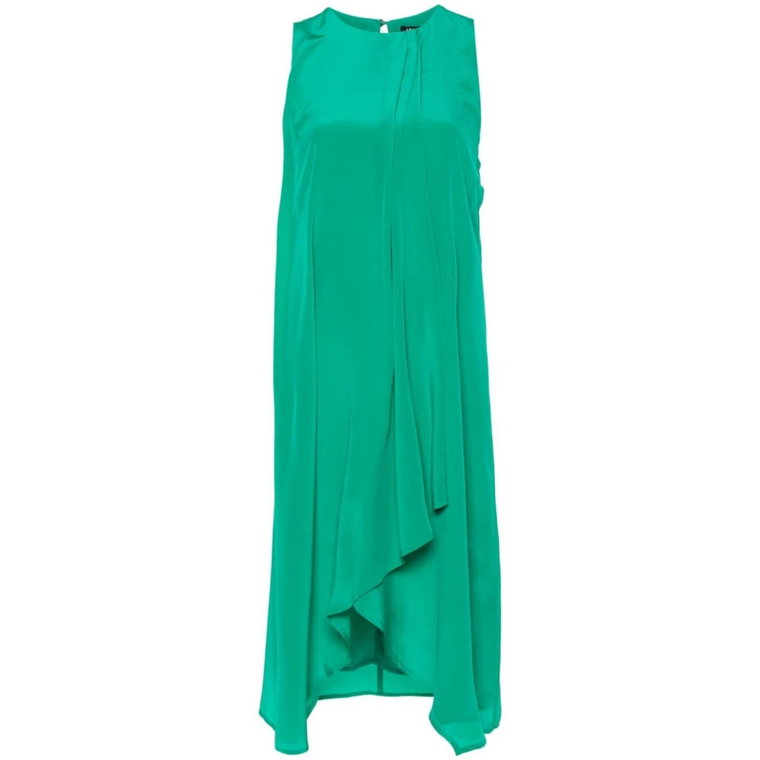 Emerald Green Szyfonowa Sukienka z Falbanami Liu Jo