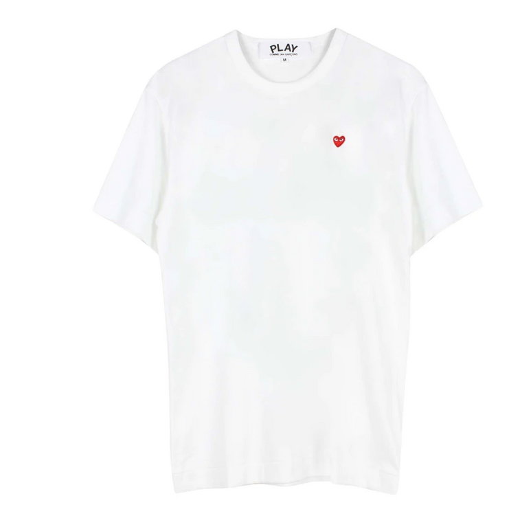Biała koszulka z logo serca, limitowana edycja Comme des Garçons Play