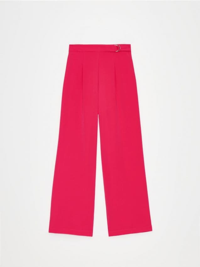 Mohito - Różowe spodnie z szeroką nogawką - mocny różowy