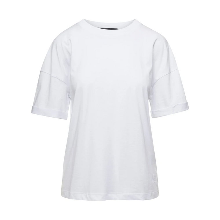 Biała Crewneck T-Shirt Polos Federica Tosi