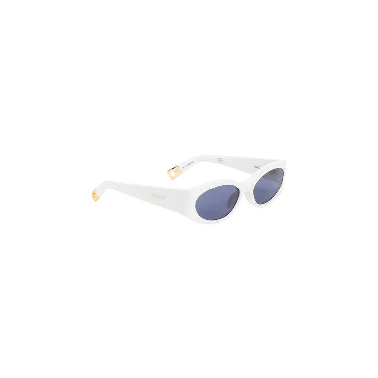 Okrągłe Okulary Przeciwsłoneczne Biało-Żółto-Złote Granatowe Jacquemus