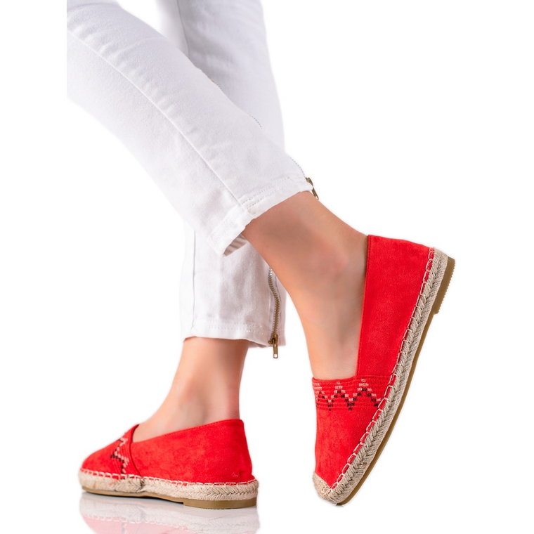 Lucky Shoes Espadryle Ze Wzorem czerwone