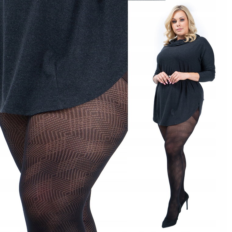 Rajstopy Plus Size eleganckie wzory Jesień/zima