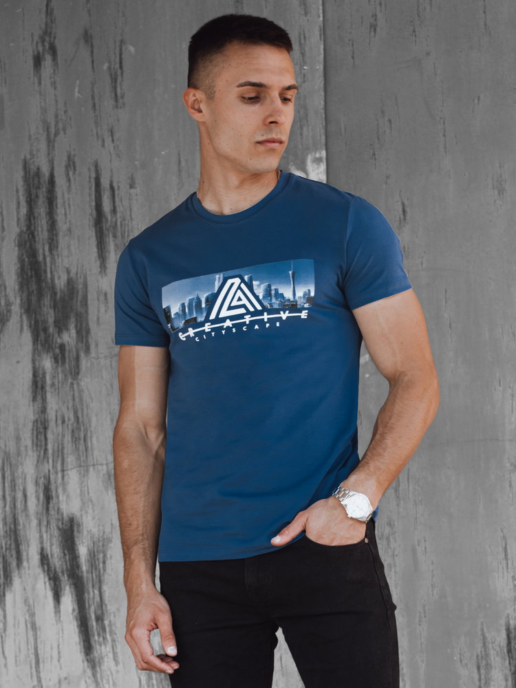 Koszulka męska niebieska Dstreet RX5554