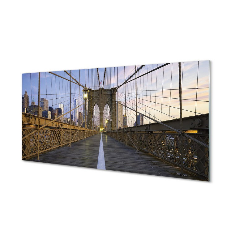 Ścienny panel Wieżowce most zachód słońca 120x60