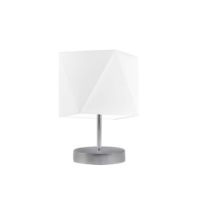 Lampka nocna LYSNE Pasadena, 60 W, E27, biała/srebrna, 30x23 cm