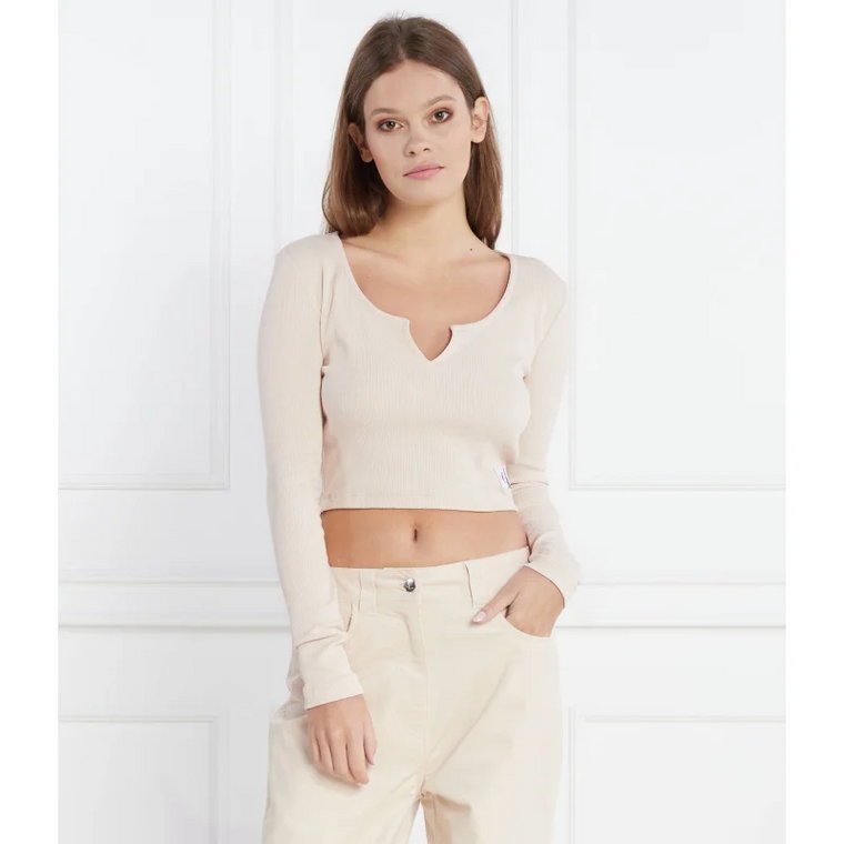 CALVIN KLEIN JEANS Top SPLIT COLLAR RIB | Regular Fit