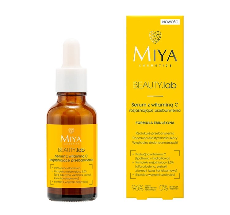 MIYA COSMETICS BEAUTY.LAB SERUM DO TWARZY Z WITAMINĄ C NA PRZEBARWIENIA 30ML