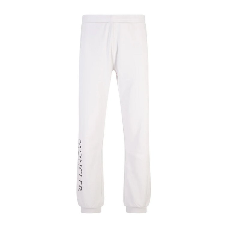 Białe bawełniane spodnie treningowe Moncler