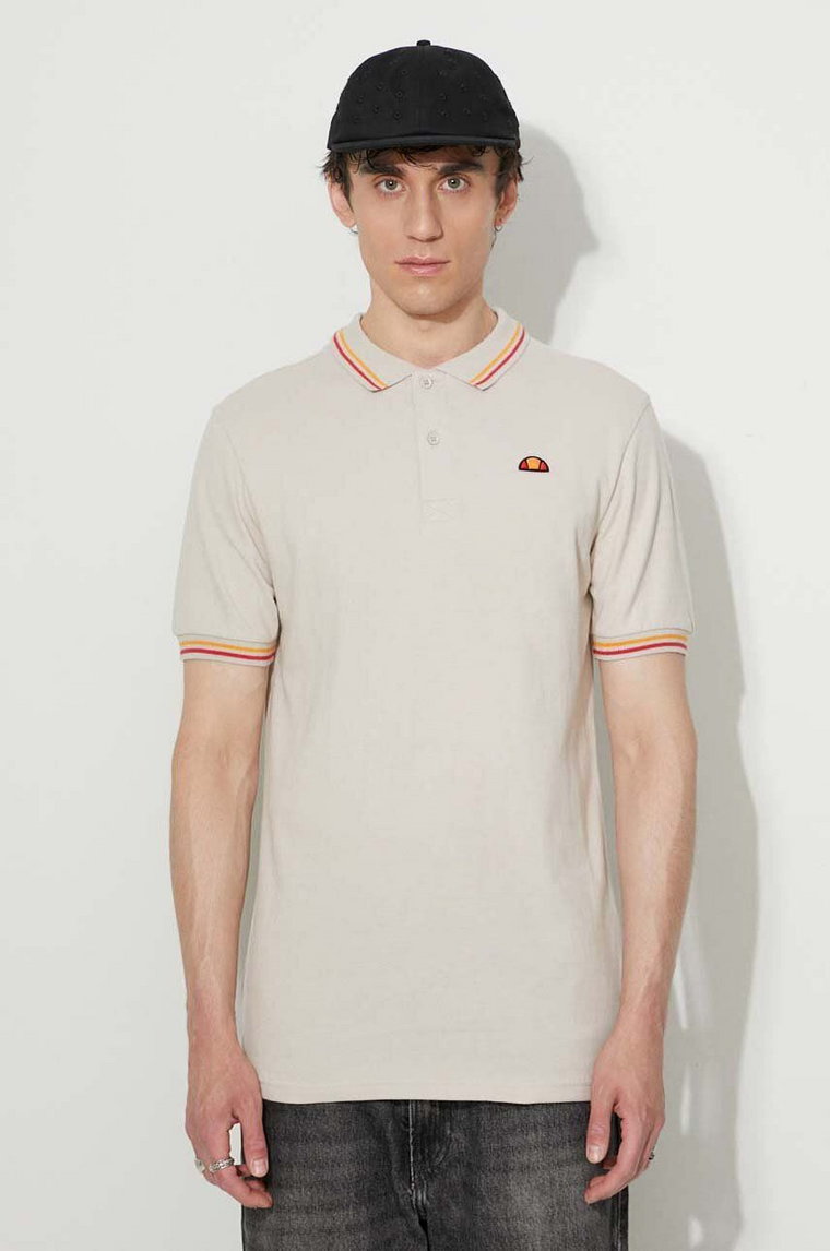 Ellesse polo bawełniane kolor beżowy SHR18077-WHITE