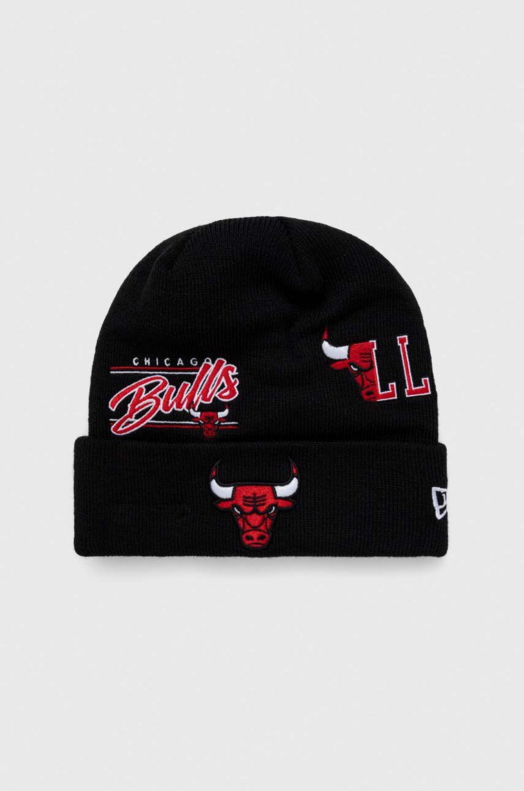 New Era czapka kolor czarny z grubej dzianiny CHICAGO BULLS